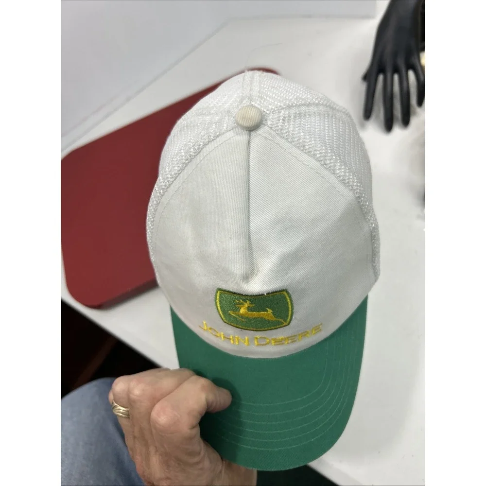 John‎ Deere Hat Cap Mens Strapback Green Trucker Adjustable Farm Farmer Tractor